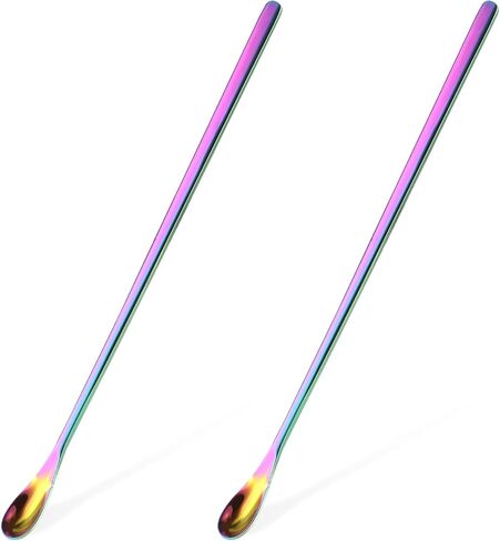 Abeillo 2Pcs Reptile Spoon, Stainless Steels Stirring Food Feeding Spoon, Long Handle Stirring Spoons, Powder Fruit Mixing Stirring Food Feeding Tool for Gecko Lizard Gargoyle Bearded Crested in Saudi Arabia