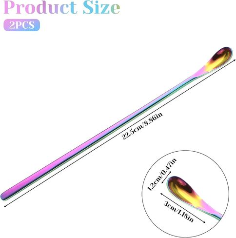 Abeillo 2Pcs Reptile Spoon, Stainless Steels Stirring Food Feeding Spoon, Long Handle Stirring Spoons, Powder Fruit Mixing Stirring Food Feeding Tool for Gecko Lizard Gargoyle Bearded Crested in Saudi Arabia