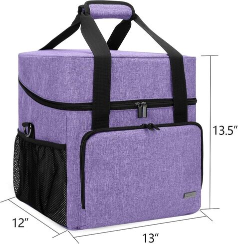 LUXJA Serger Machine Carrying Case with Bottom Wooden Board, Gray in Kuwait