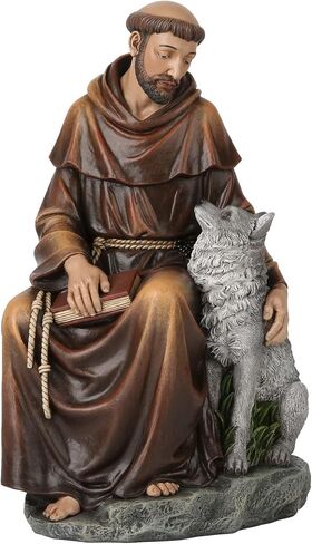 BC Catholic Saint Francis Statue, Inspirtional Garden Figure, Religious Gift,Devout Home décor,10.5" H, Renaissance Sculpture Handmade by Buildclassic in Saudi Arabia