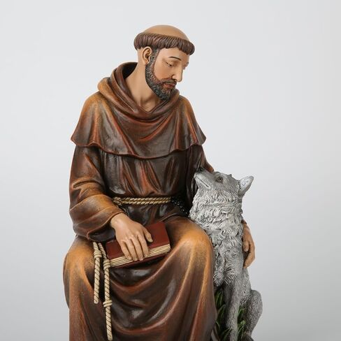 BC Catholic Saint Francis Statue, Inspirtional Garden Figure, Religious Gift,Devout Home décor,10.5" H, Renaissance Sculpture Handmade by Buildclassic in Saudi Arabia
