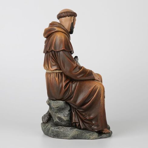 BC Catholic Saint Francis Statue, Inspirtional Garden Figure, Religious Gift,Devout Home décor,10.5" H, Renaissance Sculpture Handmade by Buildclassic in Saudi Arabia