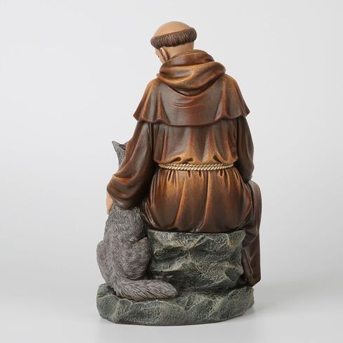 BC Catholic Saint Francis Statue, Inspirtional Garden Figure, Religious Gift,Devout Home décor,10.5" H, Renaissance Sculpture Handmade by Buildclassic in Saudi Arabia