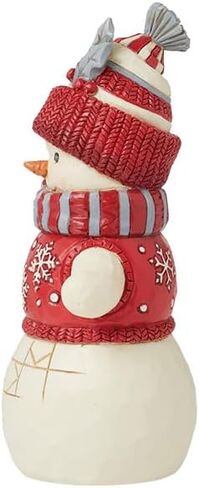 Enesco Jim Shore Heartwood Creek Nordic Noel Snowman with Winter Hat and Scarf Figurine- Stone Resin Hand Painted Crafted Collectible Snowman Figurines Christmas Home Decor Statue, 5.3 Inch in Saudi Arabia