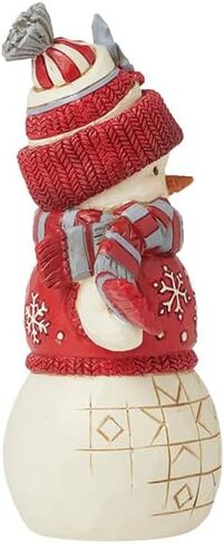 Enesco Jim Shore Heartwood Creek Nordic Noel Snowman with Winter Hat and Scarf Figurine- Stone Resin Hand Painted Crafted Collectible Snowman Figurines Christmas Home Decor Statue, 5.3 Inch in Saudi Arabia
