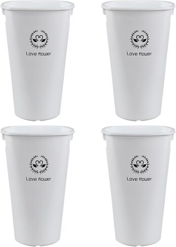 6 Pack Plastic Flower Vases, Flower Holder Bucket 12 Inch Farmhouse Modern Round Flower Bucket (White) in Saudi Arabia