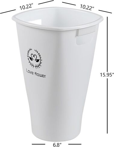 6 Pack Plastic Flower Vases, Flower Holder Bucket 12 Inch Farmhouse Modern Round Flower Bucket (White) in Saudi Arabia