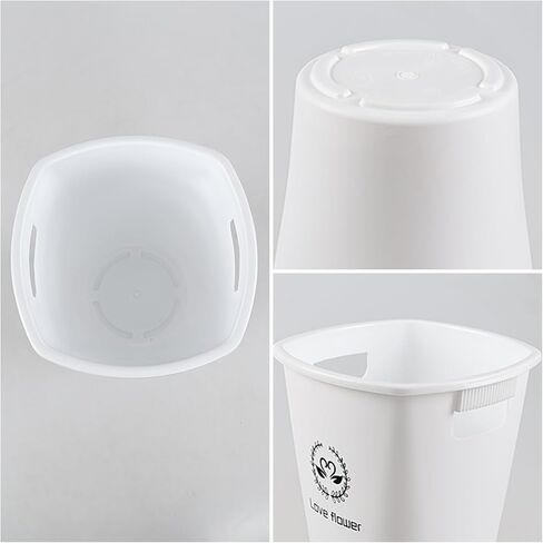 6 Pack Plastic Flower Vases, Flower Holder Bucket 12 Inch Farmhouse Modern Round Flower Bucket (White) in Saudi Arabia