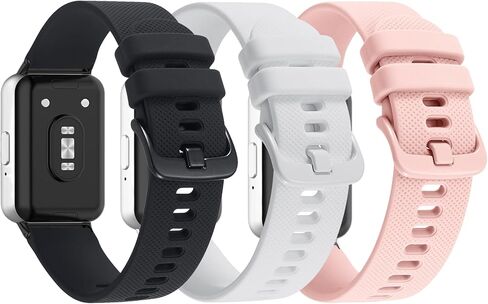 Nigaee 3 Pack Soft Silicone Watch Bands Compatible with Samsung Galaxy Fit 3,Adjustable Breathable Replacement Sport Straps & Slim Lace Silicone Wristbands for Women Men in Kuwait
