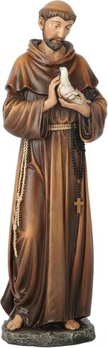 BC Catholic Saint Francis Statue, Inspirtional Garden Figure, Religious Gift,Devout Home décor,10.5" H, Renaissance Sculpture Handmade by Buildclassic in Saudi Arabia