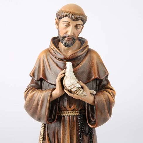BC Catholic Saint Francis Statue, Inspirtional Garden Figure, Religious Gift,Devout Home décor,10.5" H, Renaissance Sculpture Handmade by Buildclassic in Saudi Arabia