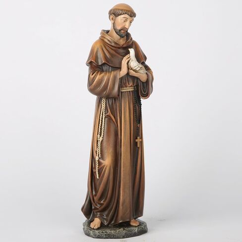 BC Catholic Saint Francis Statue, Inspirtional Garden Figure, Religious Gift,Devout Home décor,10.5" H, Renaissance Sculpture Handmade by Buildclassic in Saudi Arabia