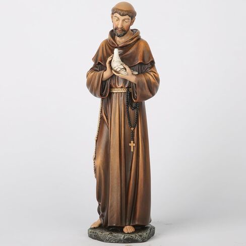 BC Catholic Saint Francis Statue, Inspirtional Garden Figure, Religious Gift,Devout Home décor,10.5" H, Renaissance Sculpture Handmade by Buildclassic in Saudi Arabia