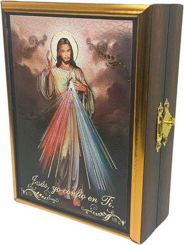 Saint Jude Thaddeus Handmade Wooden Rosary Case - 5.3 x 4.1 Inches (San Judas Tadeo) in Saudi Arabia