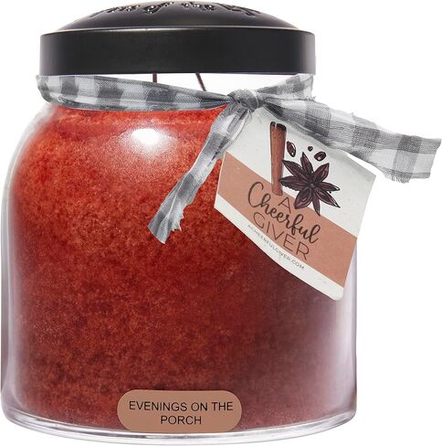 A Cheerful Giver — Evenings on the Porch - 34oz Papa Scented Candle Jar with Lid - Keepers of the Light - 155 Hours of Burn Time, Gift for Women, Red in Saudi Arabia