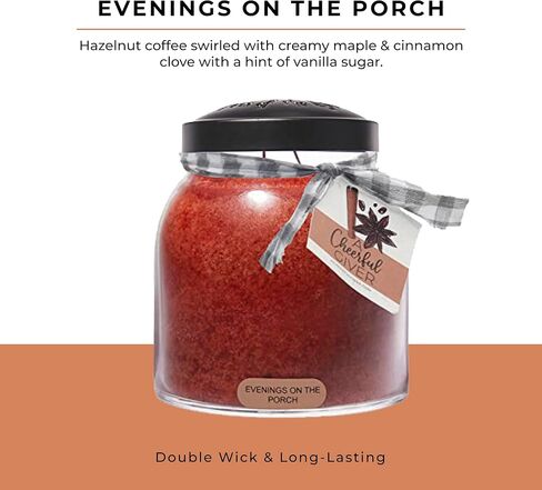 A Cheerful Giver — Evenings on the Porch - 34oz Papa Scented Candle Jar with Lid - Keepers of the Light - 155 Hours of Burn Time, Gift for Women, Red in Saudi Arabia