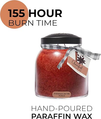 A Cheerful Giver — Evenings on the Porch - 34oz Papa Scented Candle Jar with Lid - Keepers of the Light - 155 Hours of Burn Time, Gift for Women, Red in Saudi Arabia