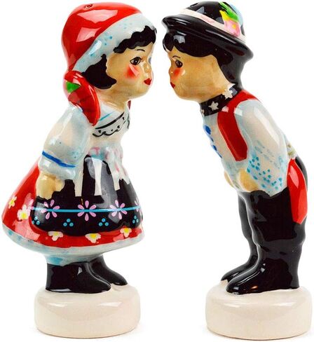 Polish Kissing Couple Collectible Ceramic Salt and Pepper Shakers Set by E.H.G in Saudi Arabia