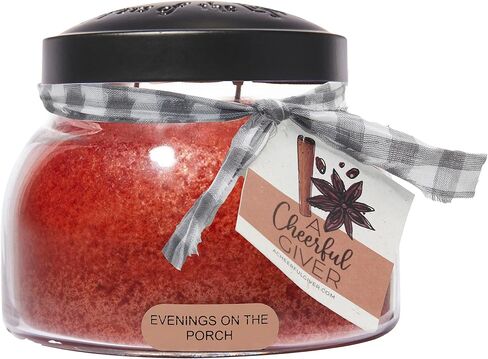 A Cheerful Giver — Evenings on the Porch - 34oz Papa Scented Candle Jar with Lid - Keepers of the Light - 155 Hours of Burn Time, Gift for Women, Red in Saudi Arabia