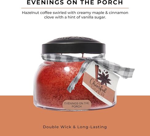 A Cheerful Giver — Evenings on the Porch - 34oz Papa Scented Candle Jar with Lid - Keepers of the Light - 155 Hours of Burn Time, Gift for Women, Red in Saudi Arabia