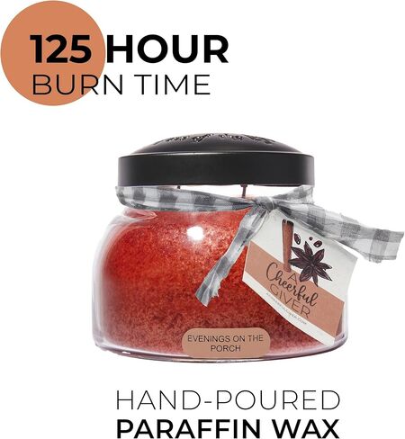 A Cheerful Giver — Evenings on the Porch - 34oz Papa Scented Candle Jar with Lid - Keepers of the Light - 155 Hours of Burn Time, Gift for Women, Red in Saudi Arabia