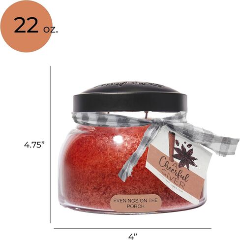 A Cheerful Giver — Evenings on the Porch - 34oz Papa Scented Candle Jar with Lid - Keepers of the Light - 155 Hours of Burn Time, Gift for Women, Red in Saudi Arabia