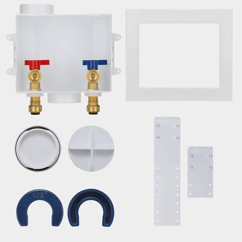 Washing Machine Outlet Box PEX with Center Drain, Inlet 1/2 inch PEX-B Crimp Barb F1807 x Outlet 3/4 inch NH Thread LI-520-11 in Kuwait