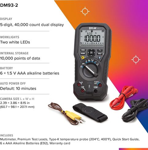 جهاز قياس متعدد رقمي صناعي من FLIR DM93-2 True RMS in Saudi Arabia