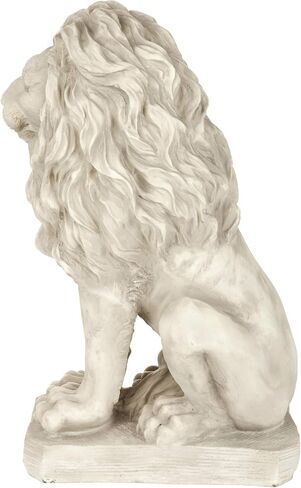 Design Toscano SH943 Mansfield Manor Lion Sentinel Statue: Looking Right, 21 Inches, Antique Stone in Saudi Arabia