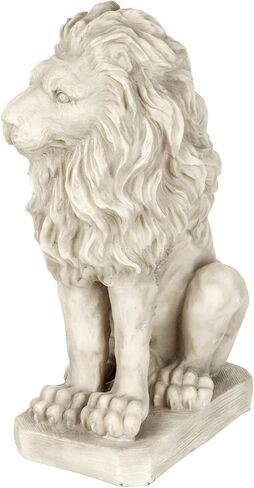 Design Toscano SH943 Mansfield Manor Lion Sentinel Statue: Looking Right, 21 Inches, Antique Stone in Saudi Arabia