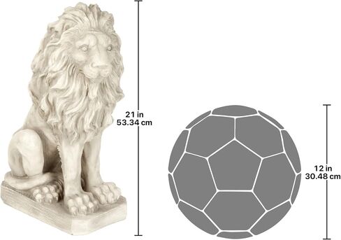 Design Toscano SH943 Mansfield Manor Lion Sentinel Statue: Looking Right, 21 Inches, Antique Stone in Saudi Arabia