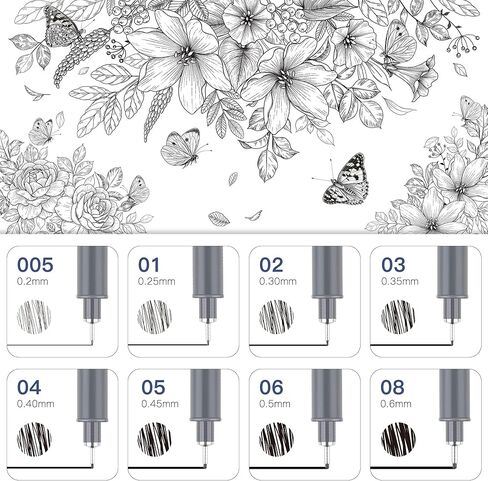 مجموعة أقلام هيثرون الصغيرة، أقلام رسم بني داكن مقاس 8، أقلام حبر مقاومة للماء للفنانين الذين يرسمون والكتابة in Kuwait