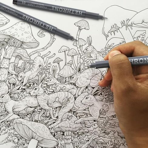 مجموعة أقلام هيثرون الصغيرة، أقلام رسم بني داكن مقاس 8، أقلام حبر مقاومة للماء للفنانين الذين يرسمون والكتابة in Kuwait