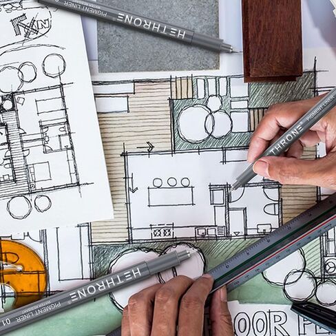 مجموعة أقلام هيثرون الصغيرة، أقلام رسم بني داكن مقاس 8، أقلام حبر مقاومة للماء للفنانين الذين يرسمون والكتابة in Kuwait