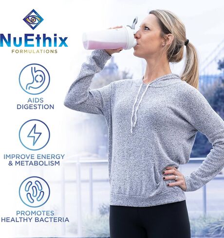 NuEthix Formulations Gourmet Greens Drink Powder مكمل غذائي مع الفواكه والخضروات سوبرفوودس والبروبيوتيك، التوت، 30 وجبة in Kuwait