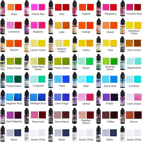 Alcohol Ink Set Epoxy Resin Dye- LET'S RESIN Vibrant Colors Alcohol Ink for Epoxy Resin, Concentrated Alcohol Based Resin Ink for Tumblers,Epoxy Resin Molds,Alcohol Inks Art (Each 0.35oz x 18 Bottle) in Kuwait