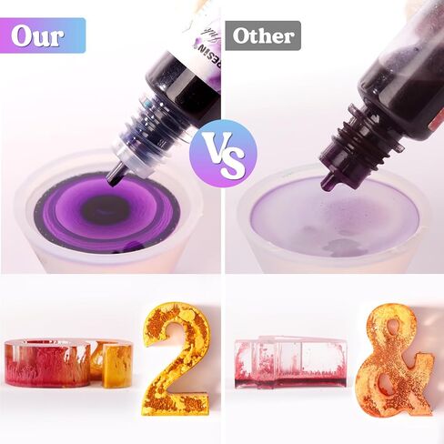 Alcohol Ink Set Epoxy Resin Dye- LET'S RESIN Vibrant Colors Alcohol Ink for Epoxy Resin, Concentrated Alcohol Based Resin Ink for Tumblers,Epoxy Resin Molds,Alcohol Inks Art (Each 0.35oz x 18 Bottle) in Saudi Arabia