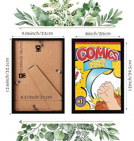 Ireer 24 حزمة إطار الكتاب الهزلي الكتاب الهزلي عرض الحائط عرض الطاولة عرض إطارات الصور تخزين مع حماية من الأشعة فوق البنفسجية، يناسب القصص المصورة الحالية تصل إلى 8 × 12 بوصة، وشملت الأجهزة المعلقة، أسود in Saudi Arabia