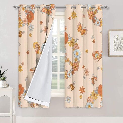 Watercolour Butterfly Blackout Curtain Panels for Living Room Pink and Purple Butterflies Art Thermal Insulated & Energy Efficiency Window Draperies with Black Liner W42 x L63 Inch in Saudi Arabia