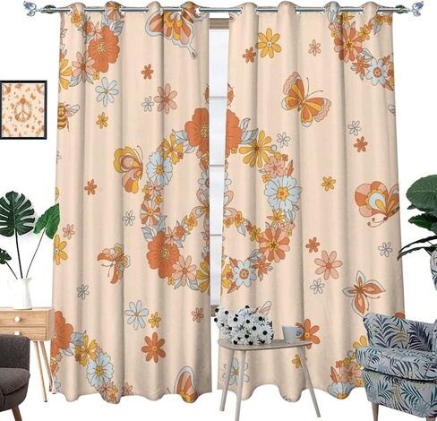 Watercolour Butterfly Blackout Curtain Panels for Living Room Pink and Purple Butterflies Art Thermal Insulated & Energy Efficiency Window Draperies with Black Liner W42 x L63 Inch in Saudi Arabia