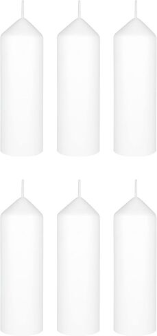 Mega Candles 6 pcs Unscented White Dome Top Round Pillar Candle, Economical One Time Use Event Wax Candles 2 Inch x 6 Inch, Wedding Receptions, Birthdays, Parties, Celebrations, Florists & Churches in Saudi Arabia