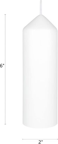 Mega Candles 6 pcs Unscented White Dome Top Round Pillar Candle, Economical One Time Use Event Wax Candles 2 Inch x 6 Inch, Wedding Receptions, Birthdays, Parties, Celebrations, Florists & Churches in Saudi Arabia