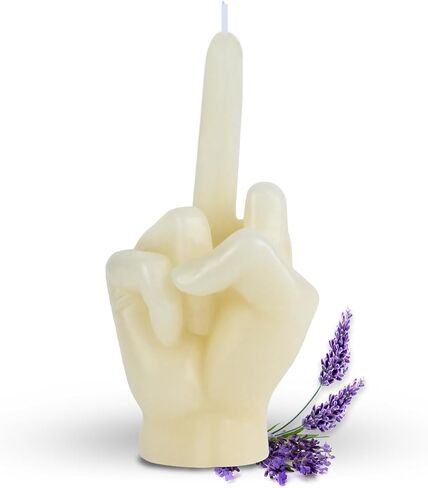 Middle Finger Scented Candle Lavender Fragrance Candles Teen Room Aesthetic Decor Hand Gesture Aromatherapy Candles Desk Statues Decorations for Bedroom Office Home Supplies Easter Gifts Milky in Saudi Arabia