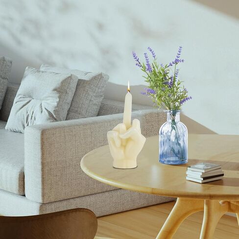 Middle Finger Scented Candle Lavender Fragrance Candles Teen Room Aesthetic Decor Hand Gesture Aromatherapy Candles Desk Statues Decorations for Bedroom Office Home Supplies Easter Gifts Milky in Saudi Arabia