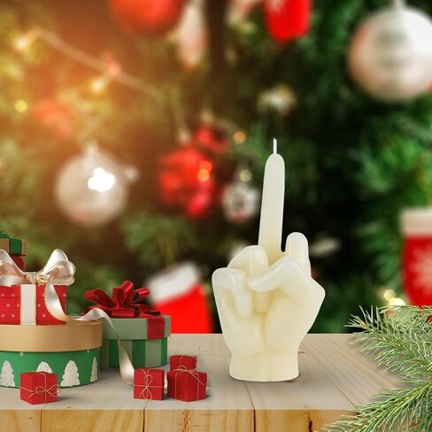 Middle Finger Scented Candle Lavender Fragrance Candles Teen Room Aesthetic Decor Hand Gesture Aromatherapy Candles Desk Statues Decorations for Bedroom Office Home Supplies Easter Gifts Milky in Saudi Arabia