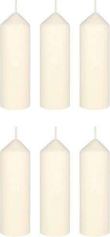 Mega Candles 6 pcs Unscented White Dome Top Round Pillar Candle, Economical One Time Use Event Wax Candles 2 Inch x 6 Inch, Wedding Receptions, Birthdays, Parties, Celebrations, Florists & Churches in Saudi Arabia