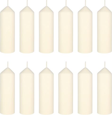 Mega Candles 6 pcs Unscented White Dome Top Round Pillar Candle, Economical One Time Use Event Wax Candles 2 Inch x 6 Inch, Wedding Receptions, Birthdays, Parties, Celebrations, Florists & Churches in Saudi Arabia