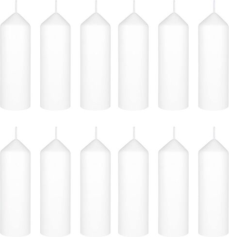 Mega Candles 6 pcs Unscented White Dome Top Round Pillar Candle, Economical One Time Use Event Wax Candles 2 Inch x 6 Inch, Wedding Receptions, Birthdays, Parties, Celebrations, Florists & Churches in Saudi Arabia