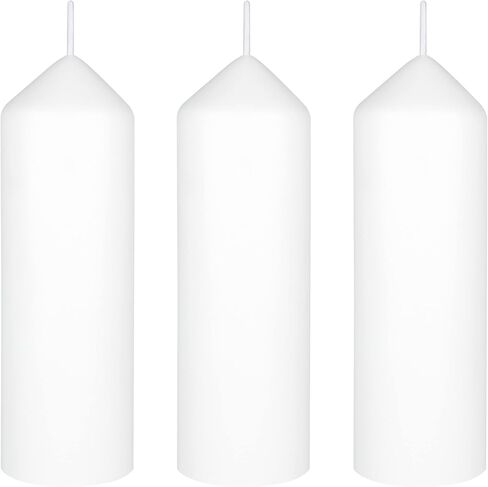 Mega Candles 6 pcs Unscented White Dome Top Round Pillar Candle, Economical One Time Use Event Wax Candles 2 Inch x 6 Inch, Wedding Receptions, Birthdays, Parties, Celebrations, Florists & Churches in Saudi Arabia