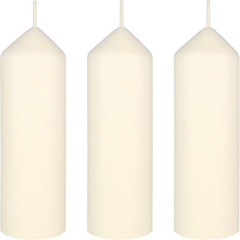Mega Candles 6 pcs Unscented White Dome Top Round Pillar Candle, Economical One Time Use Event Wax Candles 2 Inch x 6 Inch, Wedding Receptions, Birthdays, Parties, Celebrations, Florists & Churches in Saudi Arabia
